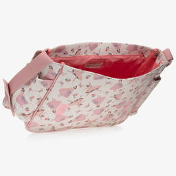 Powell Craft-Бело-розовая пеленальная сумка с балеринами (36см) | Childrensalon