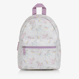 White & Purple Unicorn Backpack (32cm)