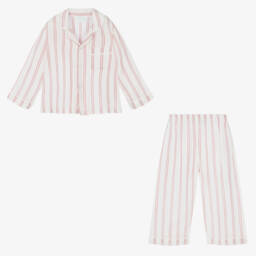 Powell Craft-White & Red Stripe Pyjamas | Childrensalon