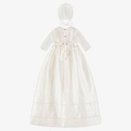 Pretty Originals-Baby Boys Ivory Ceremony Gown & Bonnet Set | Childrensalon