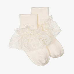 Sevva-Baby Girls Ivory Embroidered Tulle & Satin Dress | Childrensalon