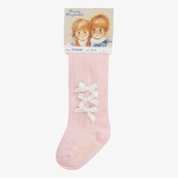 Pretty Originals-كولون بفيونكة قطن لون زهري للبنات | Childrensalon