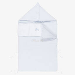 Pureté Du... Bébé-Baby Boys Blue Rocking Horse Embroidered Velour Nest (90cm) | Childrensalon