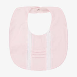 Pureté Du... Bébé-Baby Girls Light Pink Cotton Bib | Childrensalon