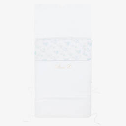 Pureté Du... Bébé-White & Blue Cotton Toile de Jouy Nest (88cm) | Childrensalon