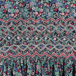 Rachel Riley-Girls Blue Cotton Hand-Smocked Dress | Childrensalon