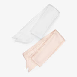 Rachel Riley-فستان بحزام ساش جاكار أورغانزا لون عاجي وزهري | Childrensalon