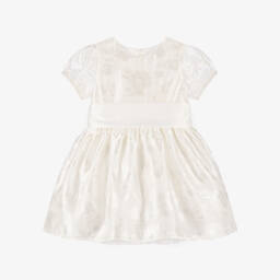 Rachel Riley-فستان بحزام ساش جاكار أورغانزا لون عاجي وزهري | Childrensalon