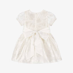 Rachel Riley-فستان بحزام ساش جاكار أورغانزا لون عاجي وزهري | Childrensalon