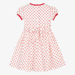 Rachel Riley-فستان بطبعة قلوب قطن لون أبيض | Childrensalon