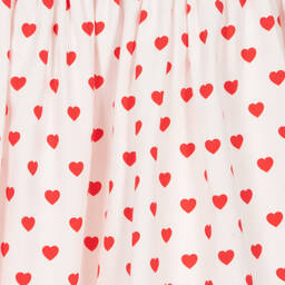 Rachel Riley-فستان بطبعة قلوب قطن لون أبيض | Childrensalon