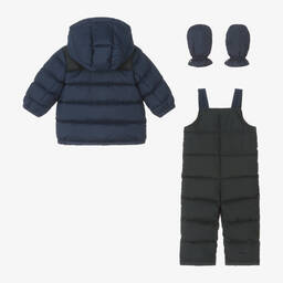 Ralph Lauren-Baby Boys Blue & Black Snowsuit | Childrensalon