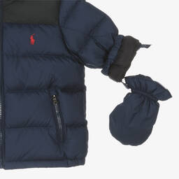 Ralph Lauren-Baby Boys Blue & Black Snowsuit | Childrensalon