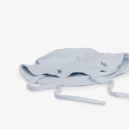 Ralph Lauren-Baby Boys Blue Cotton Jersey Bucket Hat with Pony Logos | Childrensalon