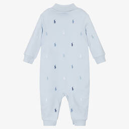 Ralph Lauren-أفرول رومبر مطرز بشعار لون أزرق فاتح للمواليد | Childrensalon