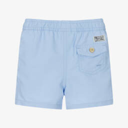Ralph Lauren-Baby Boys Blue Pony Logo Swim Shorts | Childrensalon