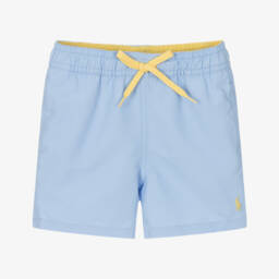 Ralph Lauren-Baby Boys Blue Pony Logo Swim Shorts | Childrensalon