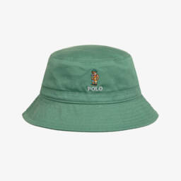 Ralph Lauren Baby Boys Green Cotton Twill Bucket Hat Childrensalon