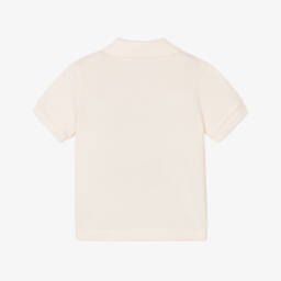 Ralph Lauren-Baby Boys Ivory Piqué Bear Polo Shirt | Childrensalon