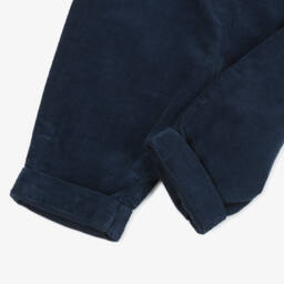 Ralph Lauren-Baby Boys Navy Blue Cotton Corduroy Trousers | Childrensalon