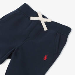 Ralph Lauren-Baby Boys Navy Blue Cotton Cuffed Joggers | Childrensalon