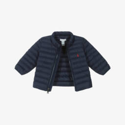 Ralph Lauren-Baby Boys Navy Blue Packable Puffer Jacket | Childrensalon