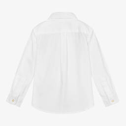 Ralph Lauren-Baby Boys White Cotton Logo Shirt | Childrensalon