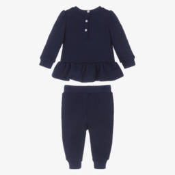 Ralph Lauren-Спортивный костюм синий с мишкой Поло для малышек | Childrensalon