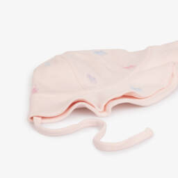 Ralph Lauren-Baby Girls Pink Cotton Jersey Sun Hat with Pony Logos | Childrensalon