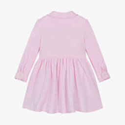 Ralph Lauren-Baby Girls Pink Cotton Piqué Shirt Dress with Pony Logo | Childrensalon