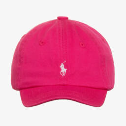 Ralph Lauren-Baby Girls Pink Cotton Pony Logo Cap | Childrensalon
