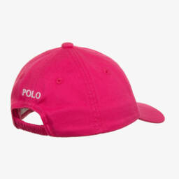 Ralph Lauren-Baby Girls Pink Cotton Pony Logo Cap | Childrensalon