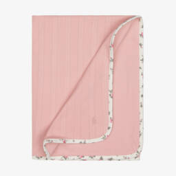 Baby Girls Pink Pointelle Cotton Jersey Blanket (71cm)
