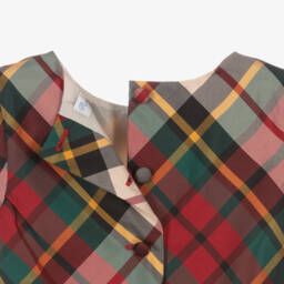 Ralph Lauren-Baby Girls Red & Green Tartan Satin Dress | Childrensalon