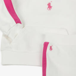 Ralph Lauren-Baby Girls White & Pink Tracksuit | Childrensalon