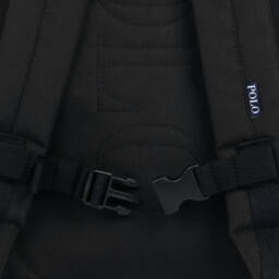 Ralph Lauren-Black Canvas Pony Logo Backpack (45cm) | Childrensalon