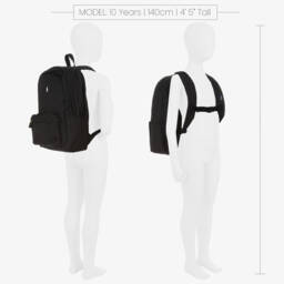 Ralph Lauren-Black Canvas Pony Logo Backpack (45cm) | Childrensalon