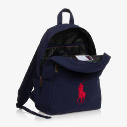Ralph Lauren-Blue Canvas Big Pony Backpack (44cm) | Childrensalon