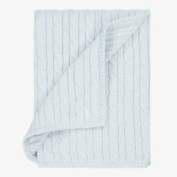 Ralph Lauren-Blue Cotton Cable Knit Baby Trouser Set | Childrensalon