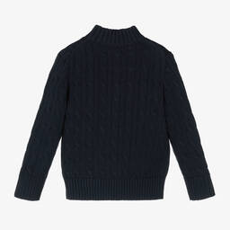 Ralph Lauren-بلوفر بنص سحاب قطن لون أزرق للأولاد | Childrensalon