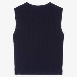 Ralph Lauren-بلوفر بدون أكمام قطن محبوك لون كحلي للأولاد | Childrensalon