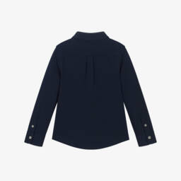 Ralph Lauren-قميص قطن بيكيه لون كحلي للأولاد | Childrensalon