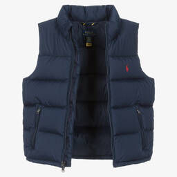 Ralph Lauren-جيليه بافر مبطن بريش لون أزرق للأولاد | Childrensalon