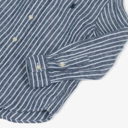 Ralph Lauren-قميص كتان مقلم لون كحلي وأبيض للأولاد | Childrensalon