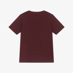 Ralph Lauren-Boys Dark Maroon Red Cotton T-Shirt | Childrensalon