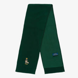 Ralph Lauren-Шарф зеленый из хлопкового трикотажа с мишкой Поло для мальчиков | Childrensalon