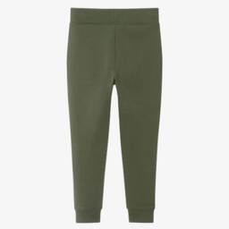 Ralph Lauren-Boys Khaki Green Cotton Pony Logo Joggers | Childrensalon