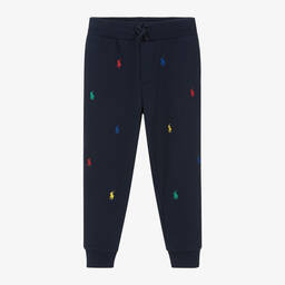 Boys Navy Blue Pony Joggers