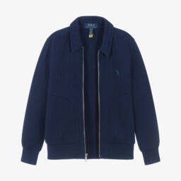 Ralph Lauren-Топ на молнии синий стеганый из хлопкового трикотажа для мальчиков | Childrensalon