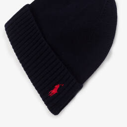 Ralph Lauren-قبعة بيني صوف محبوك لون كحلي للأولاد | Childrensalon